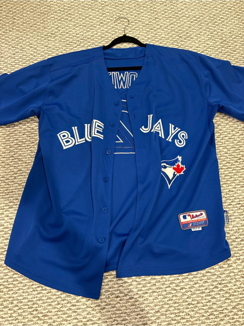 Majestic Royal Blue Baseball Jersey with Embroidered Patch